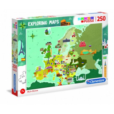 Clementoni Puzzle 250 elementów Exploring Maps Great Places in Europe
