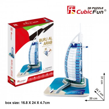 Cubicfun Puzzle 3D Wieżowiec Burj Al Arab 46 elementów