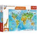 Trefl Puzzle 104 elementów Edukacyjne Mapa świata dla dzieci