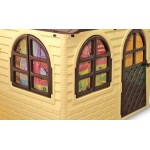 COIL Domek ogrodowy z okiennicami brązowy dla dzieci