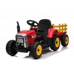 COIL Traktor z przyczepą na akumulator 2x12V (koła EVA. siedzenie z ekoskóry .pilot) czerwony dla dzieci XMX611