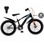 Sunbaby Rowerek dla chłopca 20 cali Tiger Bike z amortyzatorem czarno - turkusowo - szaro - pomarańczowy