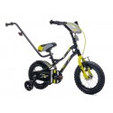 SUNBABY Rowerek dla chłopca 12 cali Tiger Bike z pchaczem czarno - żołto - szary