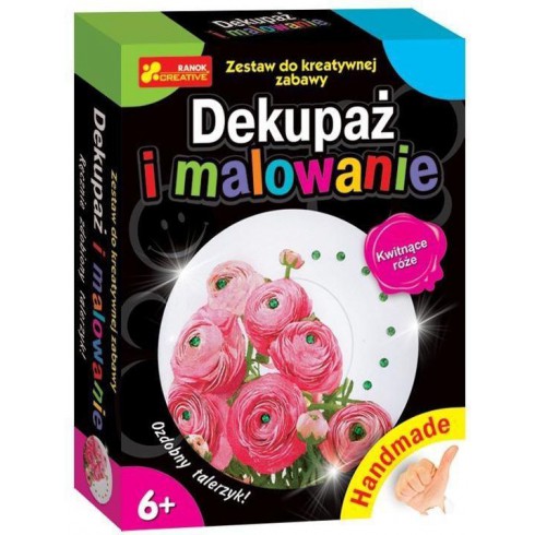 Zestaw kreatywny Dekupaż i malowanie Kwitnące róże Zestaw kreatywny Dekupaż i malowanie Kwitnące róże