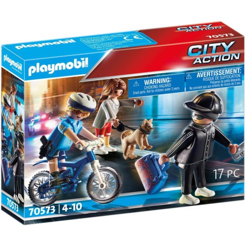 Playmobil Policyjny rower pościg za kieszonkowcem 70573