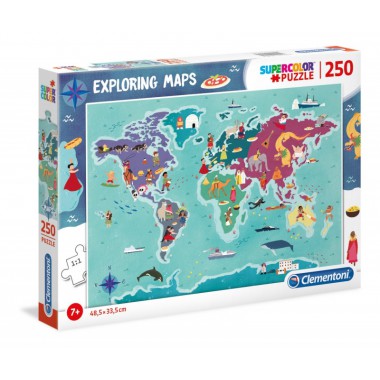 Clementoni Puzzle 250 elementów Exploring Maps C&ampampT in the World