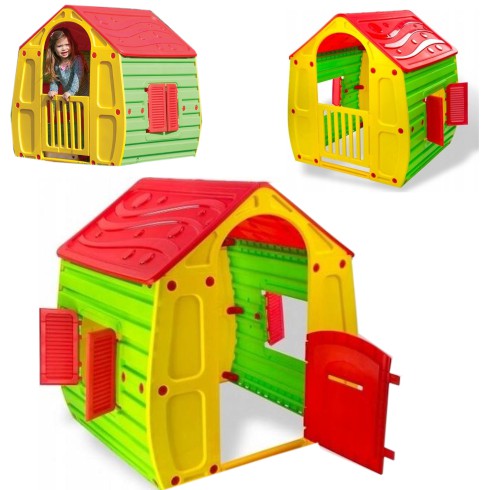 COIL Domek ogrodowy dla dzieci Magical House zielono-czerwono-żółty (C10561A) COIL Domek ogrodowy dla dzieci Magical House zielono-czerwono-żółty (C10561A)