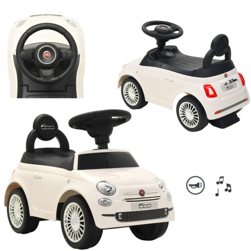 COIL Jeździk pchacz chodzik 3w1 autko dla dzieci samochód auto FIAT 500 licencja biały COIL Jeździk pchacz chodzik 3w1 autko dla dzieci samochód auto FIAT 500 licencja biały