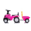 COIL Jeździk pchacz chodzik traktor New Holland z przyczepką dla dzieci różowy
