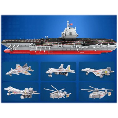 COIL Klocki konstrukcyjne zestaw mega 834 elementów statek lotniskowiec figurki samoloty