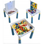 COIL Stolik wielofunkcyjny blat do układania klocków 2w1 dla dzieci + krzesło kwadratowy