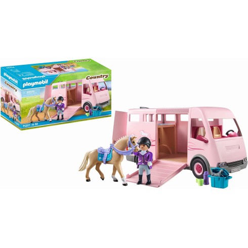Playmobil Transporter Koni 71237 zestaw klocki Playmobil Transporter Koni 71237 zestaw klocki
