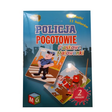 PIASKOWE MALOWANKI MALOWANIE POLICJA POGOTOWIE 2 OBRAZKI I PIASEK