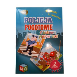PIASKOWE MALOWANKI MALOWANIE POLICJA POGOTOWIE 2 OBRAZKI I PIASEK
