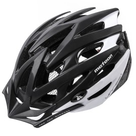 KASK ROWEROWY METEOR MV29 UNREST L 58-61 CM CZARNY/BIAŁY