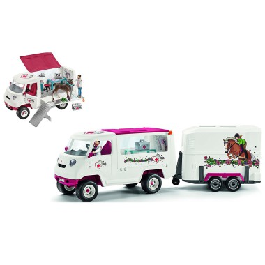 SCHLEICH MOBILNA LECZNICA DLA ZWIERZĄT ZE ŹREBIĘCIEM RASY HANOWERSKIEJ 42370