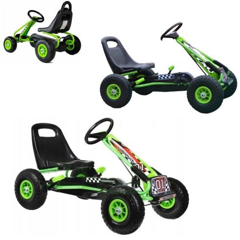 COIL Gokart na pedały duży koła pompowane dla dzieci hamulec super prezent Formuła 1 zielony COIL Gokart na pedały duży koła pompowane dla dzieci hamulec super prezent Formuła 1 zielony