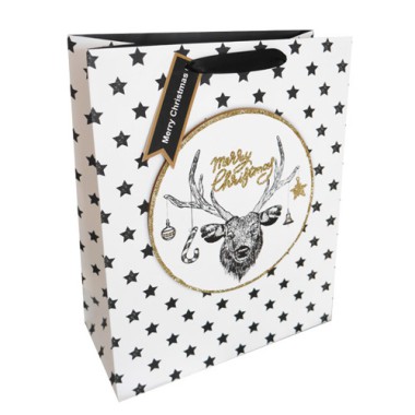 INCOOD TORBY PREZENTOWE 26cm x 32cm CZARNO-BIAŁE
