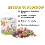ZESTAW 50 KLOCKÓW DREWNIANYCH KLOCKI DREWNIANE DLA DZIECI