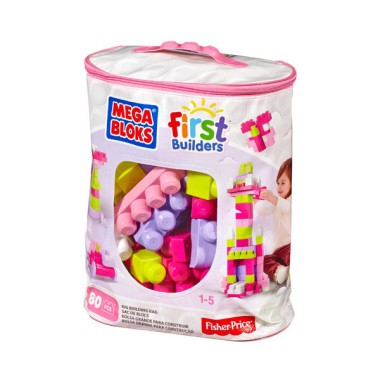 MEGABLOKS Klocki 80 el. torba różowa