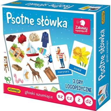 ADAMIGO PSOTNE SŁÓWKA GŁOSKI SZUMIĄCE GRA EDUKACYJNA