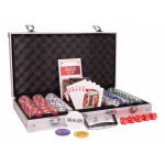 Zestaw 300 sztuk żetonów do pokera w walizce aluminiowej Zestaw 300 sztuk żetonów do pokera w walizce aluminiowej