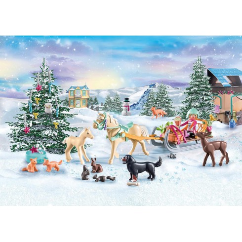 Playmobil Kalendarz adwentowy 71345 konie świąteczny kulig Playmobil Kalendarz adwentowy 71345 konie świąteczny kulig