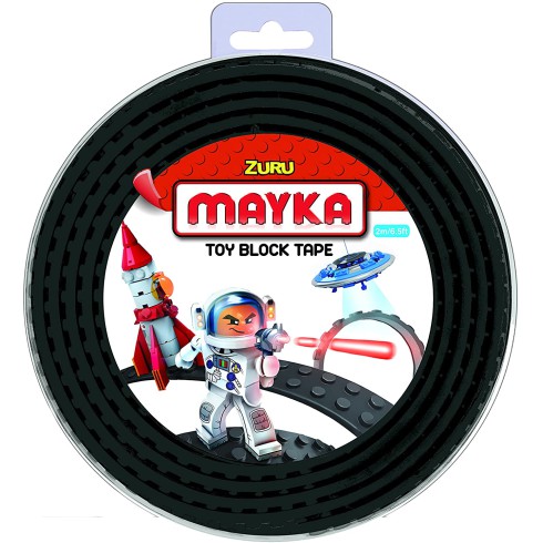 MAYKA Taśma do układania klocków czarna 2m 2 rzędy MAYKA Taśma do układania klocków czarna 2m 2 rzędy