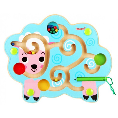 Iwood Drewniany labirynt magnetyczny Owieczka Iwood Drewniany labirynt magnetyczny Owieczka