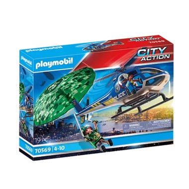 Playmobil Policja Śmigłowiec Ucieczka ze spadochronem 70569