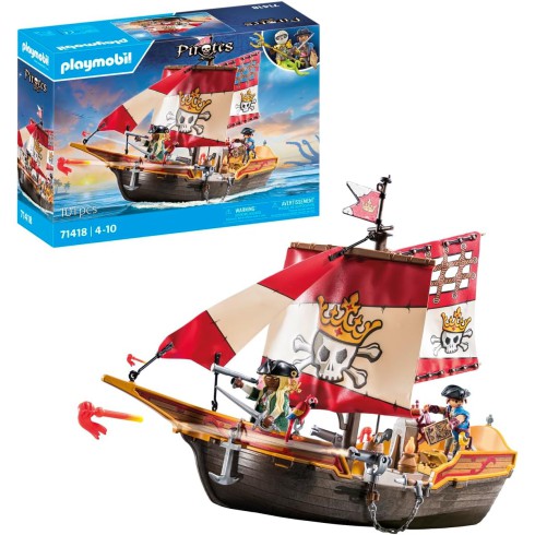 PLAYMOBIL Statek piracki klocki zestaw 71418 PLAYMOBIL Statek piracki klocki zestaw 71418