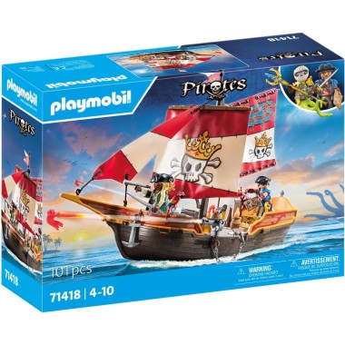 PLAYMOBIL Statek piracki klocki zestaw 71418