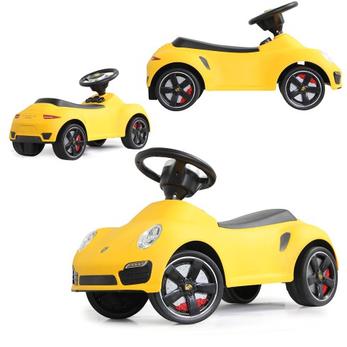 COIL Jeździk autko dla dzieci Porsche 911 Turbo S duży samochód auto klakson żółty COIL Jeździk autko dla dzieci Porsche 911 Turbo S duży samochód auto klakson żółty