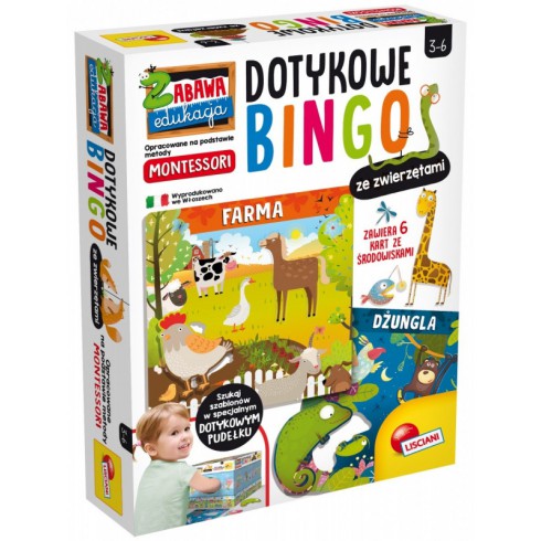 Lisciani Bingo Montessori Dotykowe ze zwierzętami
