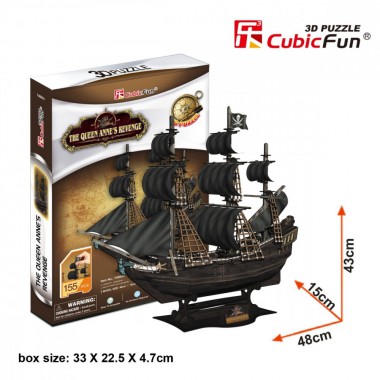 Cubicfun Puzzle 3D Okręt piracki - Zemsta królowej Anny