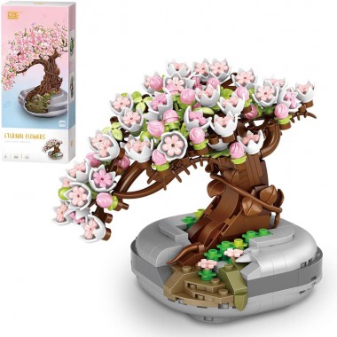 COIL Klocki konstrukcyjne zestaw 425 elementów drzewki Bonsai z kwiatami kompatybilne