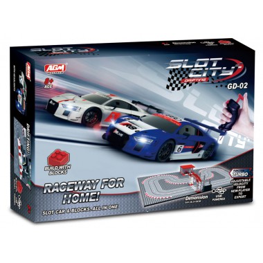 COIL Tor wyścigowy samochodowy zestaw autek tory wyścigowe klocki konstrukcyjne licencja AUDI R8 LMS 1.8m skala 1:87