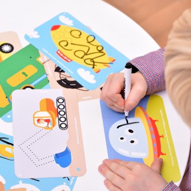 Czuczu Zestaw edukacyjny Pojazdy Zabawy kreatywne z pisakiem zmazywakiem