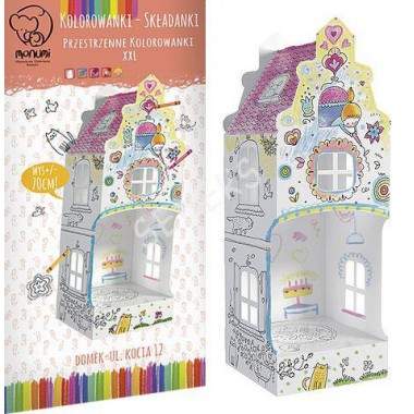 MONUMI Kolorowanka-Składanka 3D MINI - Domek ul. Kocia 12