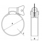 COIL Opaska zaciskowa ślimakowa z motylkiem 32-50mm W1 COIL Opaska zaciskowa ślimakowa z motylkiem 32-50mm W1