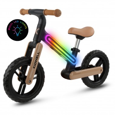 ROWEREK BIEGOWY DLA DZIECI KIDWELL SUNO BLACK/BEIGE ŚWIATŁA MULTI LED