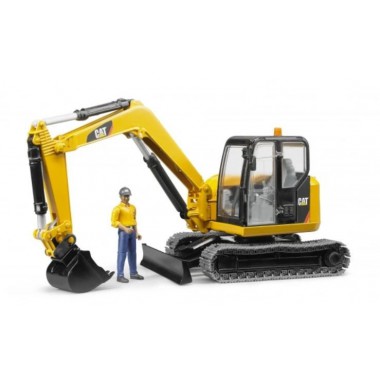 Bruder Minikoparka CAT z figurka robotnika