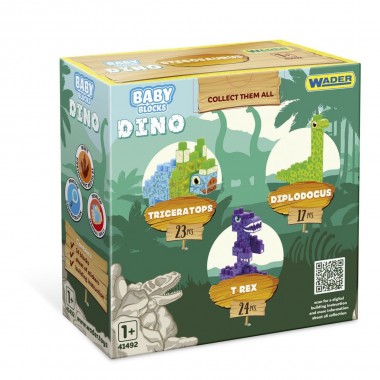 Wader Klocki Dino Baby Blocks triceratops