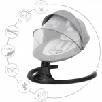 BUJACZEK LEŻACZEK ELEKTRYCZNY 2W1 KIDWELL LUXI Z MOSKITIERĄ I BLUETOOTH MELANGE/BLACK