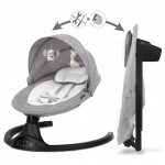 BUJACZEK LEŻACZEK ELEKTRYCZNY 2W1 KIDWELL LUXI Z MOSKITIERĄ I BLUETOOTH MELANGE/BLACK