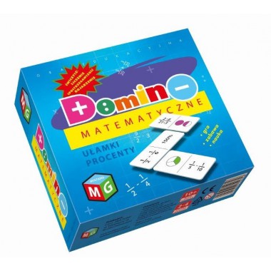 DOMINO MATEMATYCZNE UŁAMKI PROCENTY NAUKA GRA EDUKACYJNA