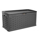 COIL Skrzynia ogrodowa z siedziskiem czarna pojemność 335l COIL Skrzynia ogrodowa z siedziskiem czarna pojemność 335l