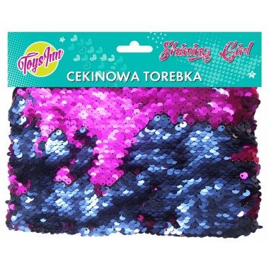 Torebka cekinowa niebiesko-rozowa