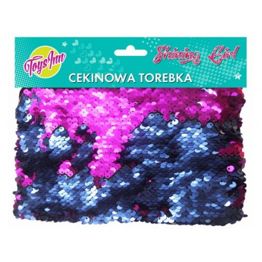 Torebka cekinowa niebiesko-rozowa