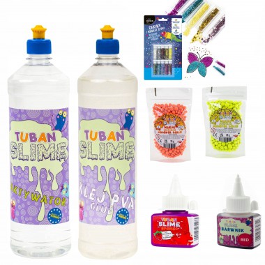 TUBAN MEGA ZESTAW SLIME DO ROBIENIA SLIMÓW AROMAT BARWNIK 13W1